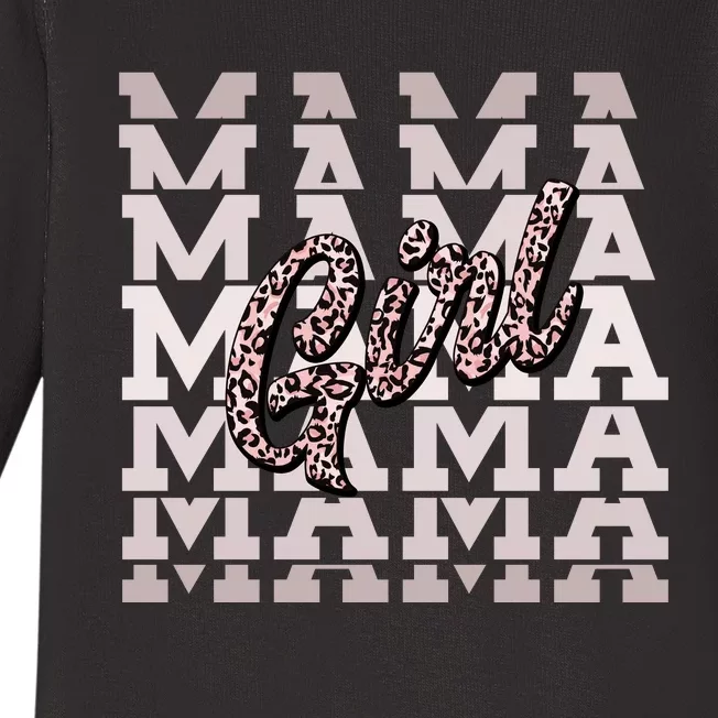 Pink Leopard Print Girl Mama Baby Long Sleeve Bodysuit