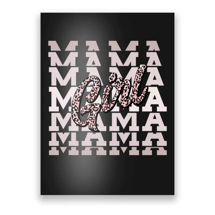 Pink Leopard Print Girl Mama Poster