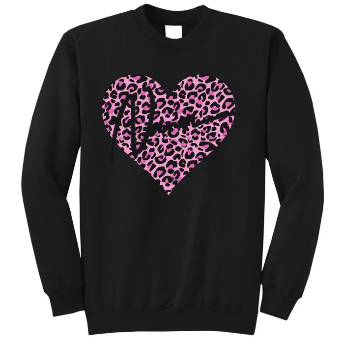 Pink Leopard Print Love Heart Nana Sweatshirt