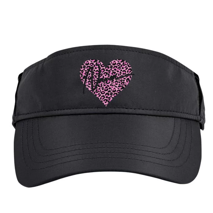 Pink Leopard Print Love Heart Nana Adult Drive Performance Visor