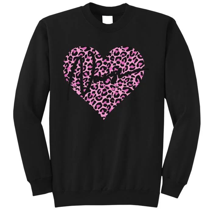 Pink Leopard Print Love Heart Nurse Tall Sweatshirt