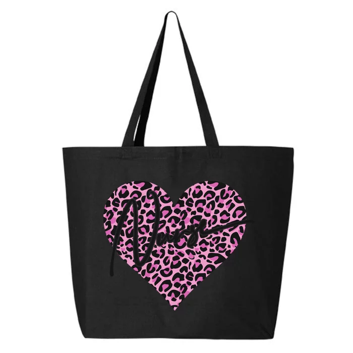 Pink Leopard Print Love Heart Nurse 25L Jumbo Tote