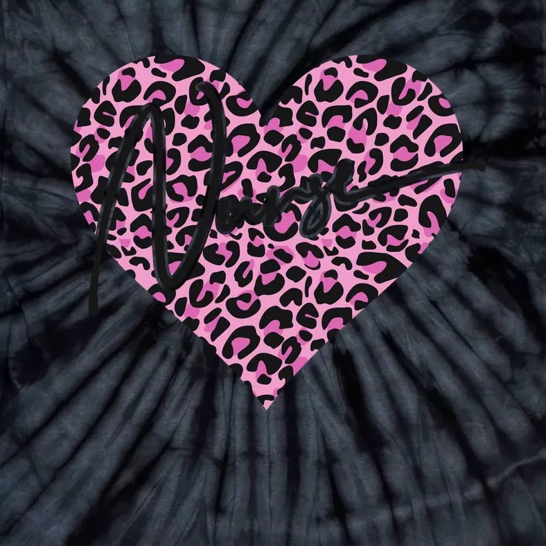 Pink Leopard Print Love Heart Nurse Tie-Dye T-Shirt