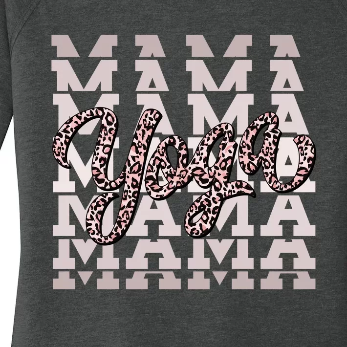 Pink Leopard Print Yoga Mama Women's Perfect Tri Tunic Long Sleeve Shirt