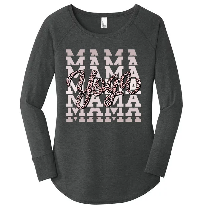 Pink Leopard Print Yoga Mama Women's Perfect Tri Tunic Long Sleeve Shirt