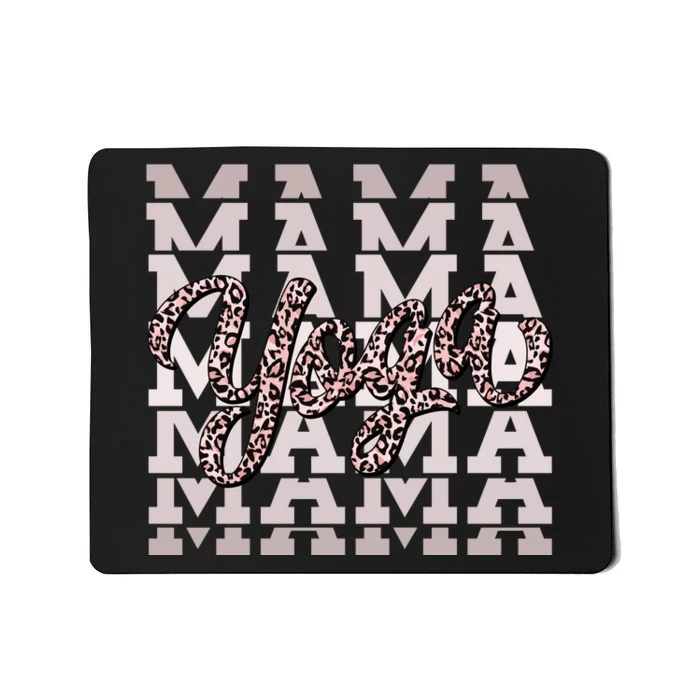 Pink Leopard Print Yoga Mama Mousepad