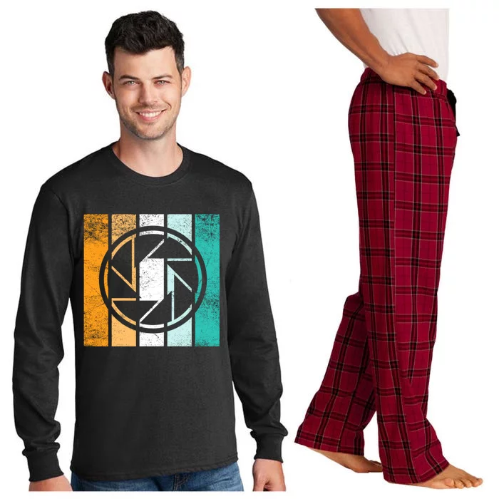 Photographer Lens Photographers Retro Camera Photography Funny Gift Long Sleeve Pajama Set