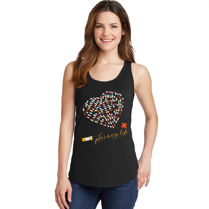 Pharmacy Life Pharmacist Heart Happy Valentine's Day Ladies Essential Tank