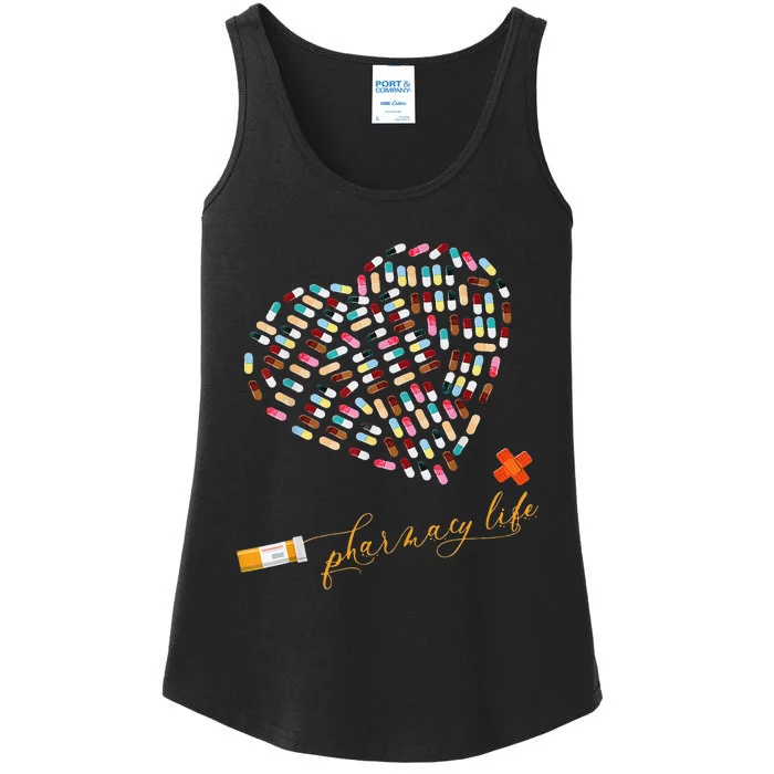 Pharmacy Life Pharmacist Heart Happy Valentine's Day Ladies Essential Tank