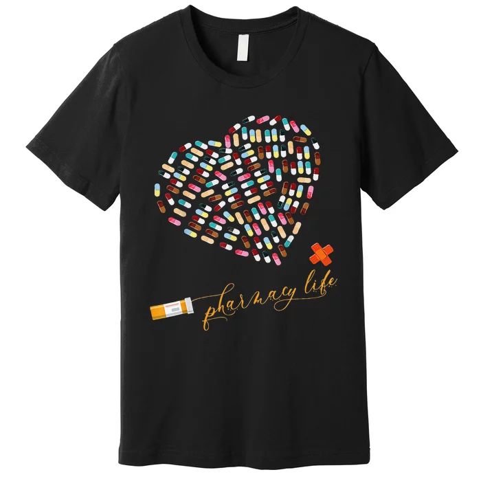 Pharmacy Life Pharmacist Heart Happy Valentine's Day Premium T-Shirt