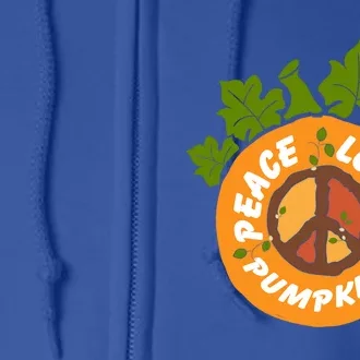 Peace Love Pumpkins Halloween Costume Gift Full Zip Hoodie