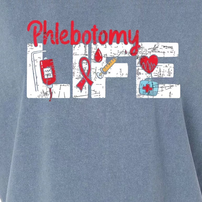 Phlebotomy Life Phlebotomist Medical Healthcare Worker Garment-Dyed Women's Muscle Tee