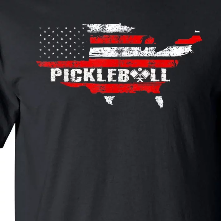 Pickleball Lover Pickle Ball Patriotic US Flag Pickleball Tall T-Shirt