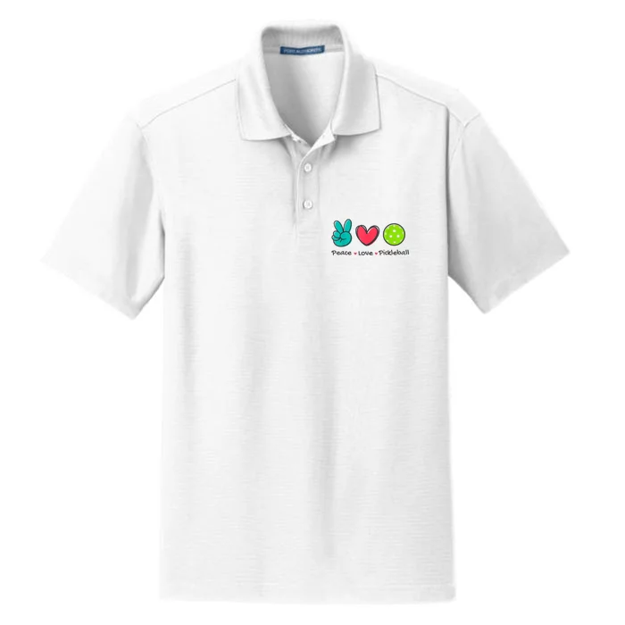 Peace Love Pickleball Court Play Loves Funny Pickleball Gift Dry Zone Grid Performance Polo