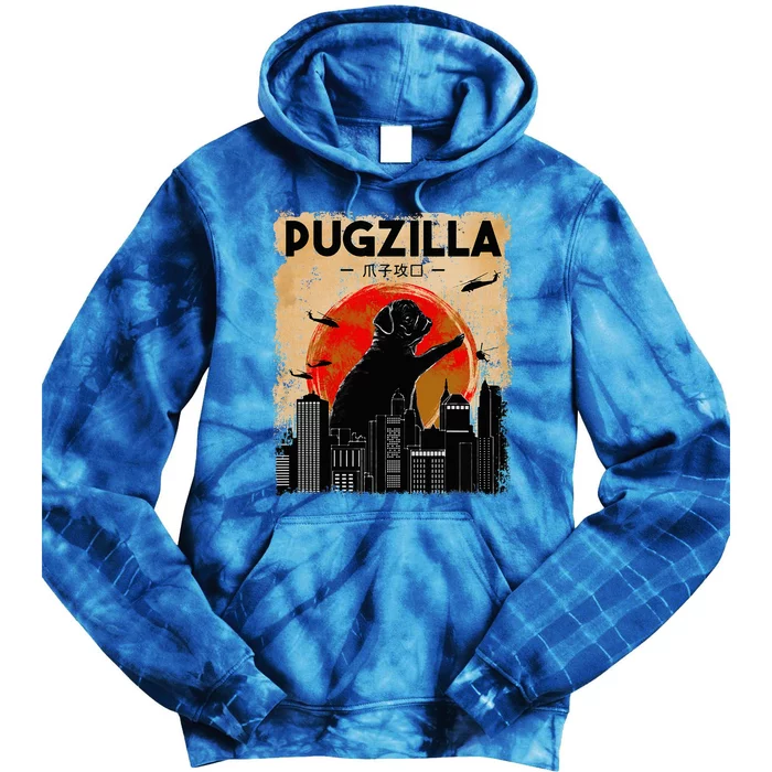 Pug Lover, Pugzilla, Funny Pug, Funny Dog, Pug Art, Pug Tie Dye Hoodie