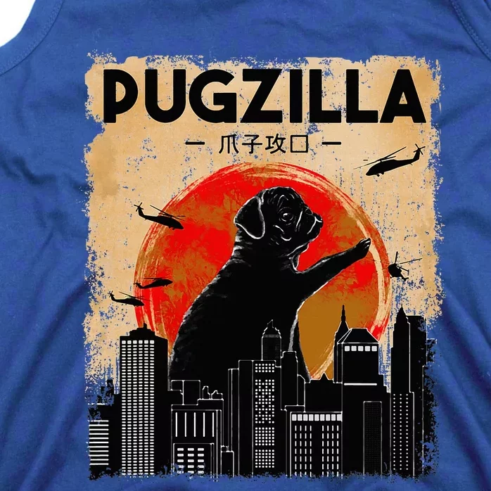 Pug Lover, Pugzilla, Funny Pug, Funny Dog, Pug Art, Pug Tank Top