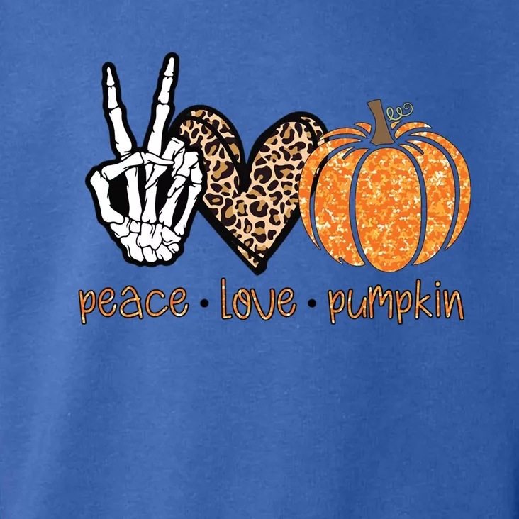 Peace Love Pumpkin Halloween Costume Skeleton Cool Gift Toddler Hoodie