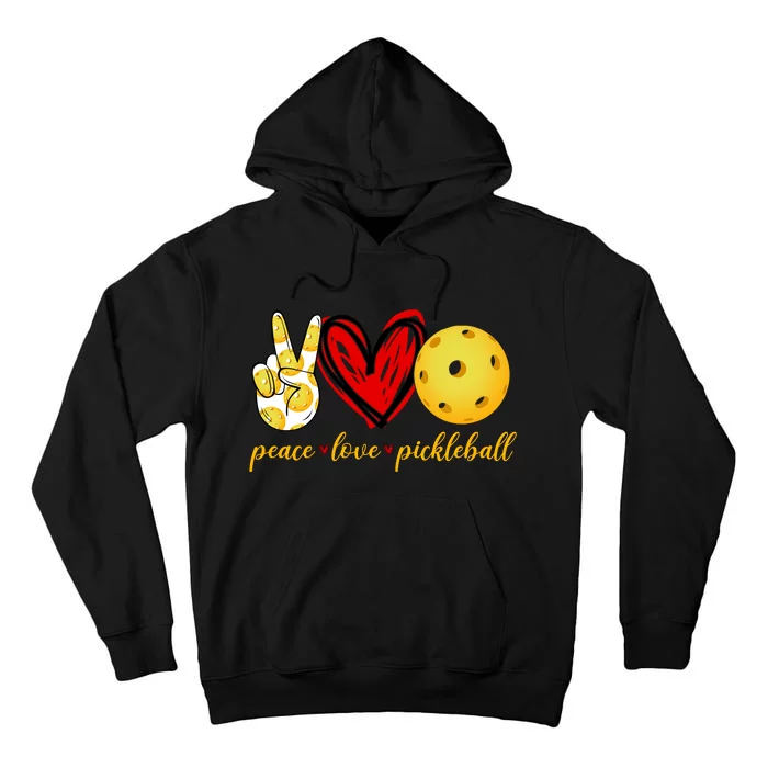 Peace Love Pickleball Tall Hoodie