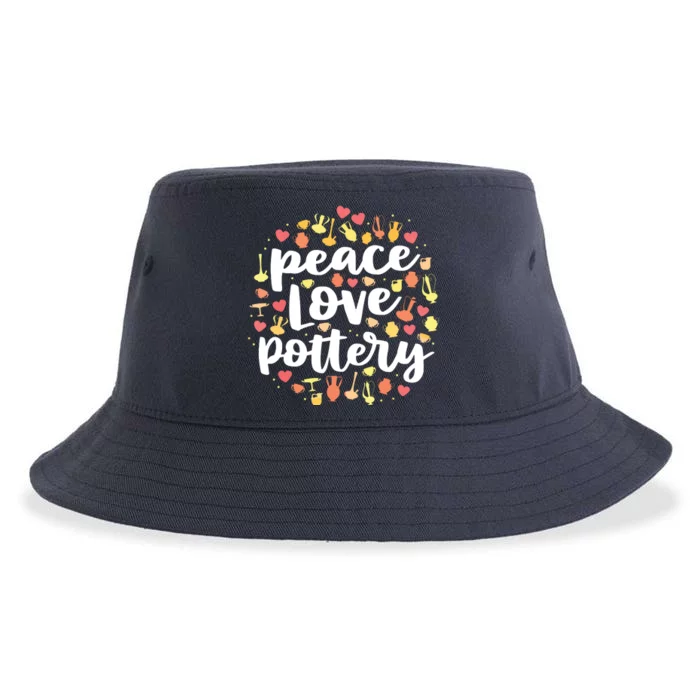 Peace Love Pottery For Women Pots Gift Ceramic Artist Sustainable Bucket Hat