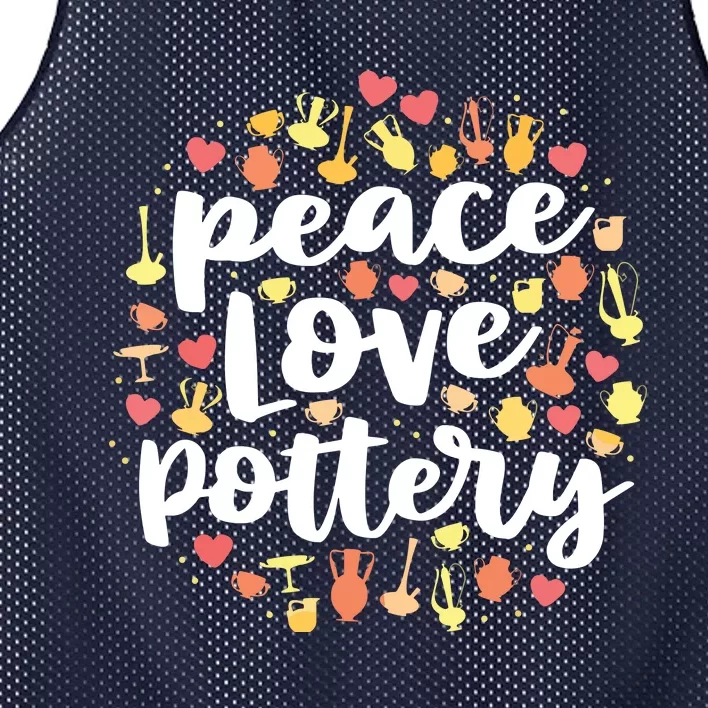 Peace Love Pottery For Women Pots Gift Ceramic Artist Mesh Reversible Basketball Jersey Tank