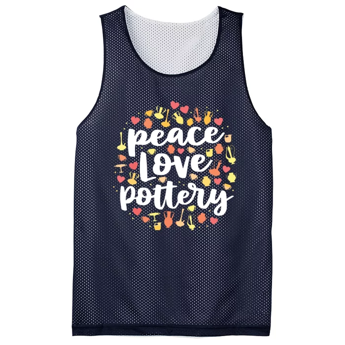 Peace Love Pottery For Women Pots Gift Ceramic Artist Mesh Reversible Basketball Jersey Tank