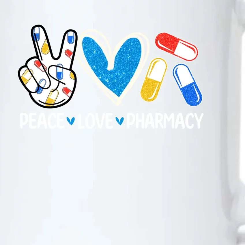 Peace Love Pharmacy Funny Pharmacy Tech Pharmacist Gift Black Color Changing Mug