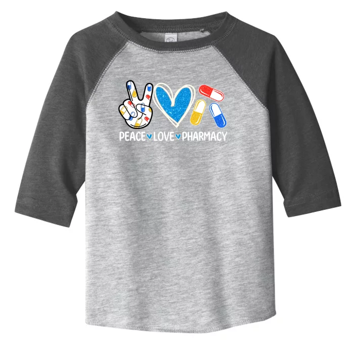 Peace Love Pharmacy Funny Pharmacy Tech Pharmacist Gift Toddler Fine Jersey T-Shirt