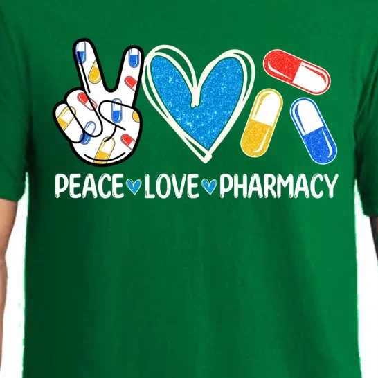 Peace Love Pharmacy Funny Pharmacy Tech Pharmacist Gift Pajama Set