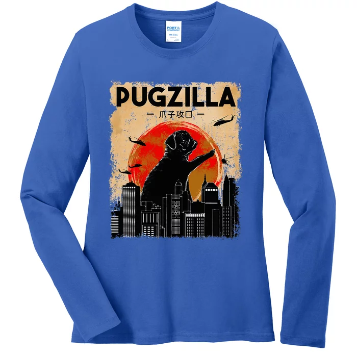 pug lover pugzilla  pug  dog pug art pug Ladies Long Sleeve Shirt