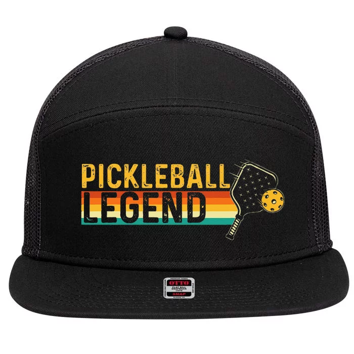 Pickleball Legend Pickleballers Pickleball Player 7 Panel Mesh Trucker Snapback Hat