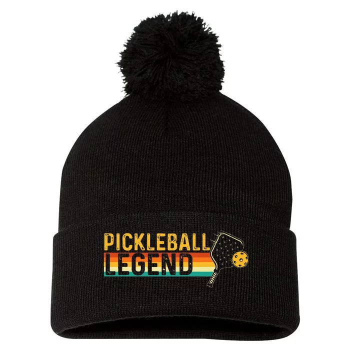 Pickleball Legend Pickleballers Pickleball Player Pom Pom 12in Knit Beanie