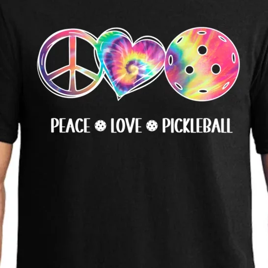 Peace Love Pickleball Funny Pickleball Tie Dye Great Gift Pajama Set