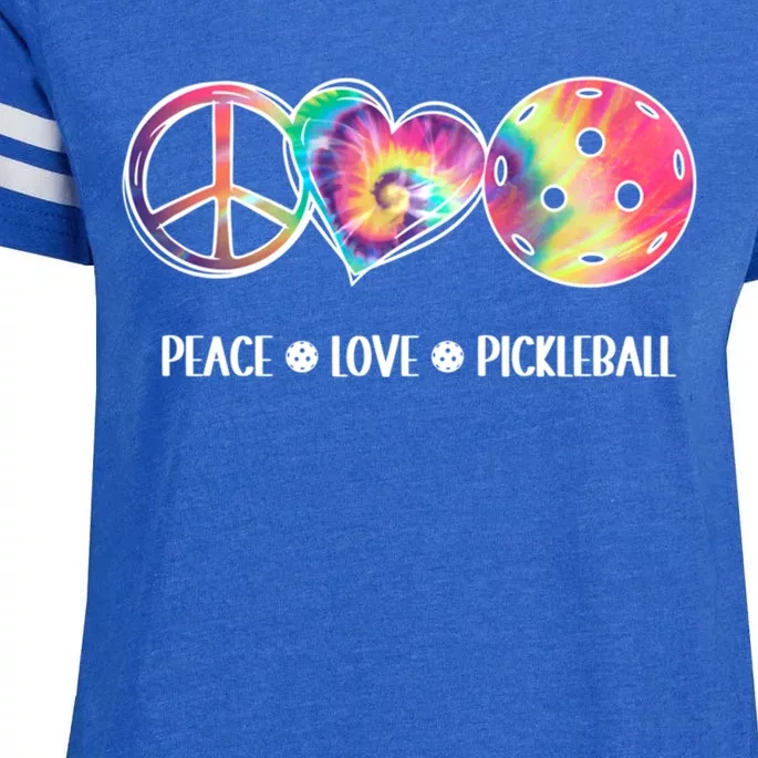 Peace Love Pickleball Funny Pickleball Tie Dye Great Gift Enza Ladies Jersey Football T-Shirt