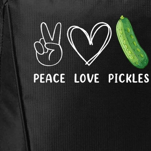 Peace Love Pickles Retro Pickles Lover Food Lover City Backpack