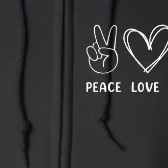 Peace Love Pickles Retro Pickles Lover Food Lover Full Zip Hoodie