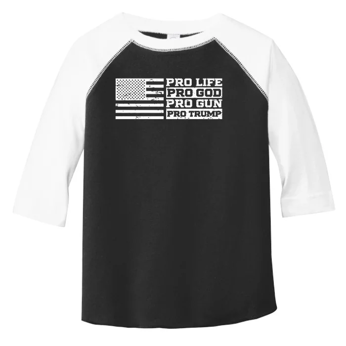 Pro Life Pro God Pro Gun Pro Trump Toddler Fine Jersey T-Shirt