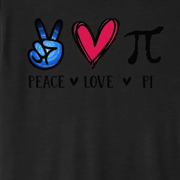 Peace Love Pi Math Love Pi Day Mathematics Math Teachers ChromaSoft Performance T-Shirt