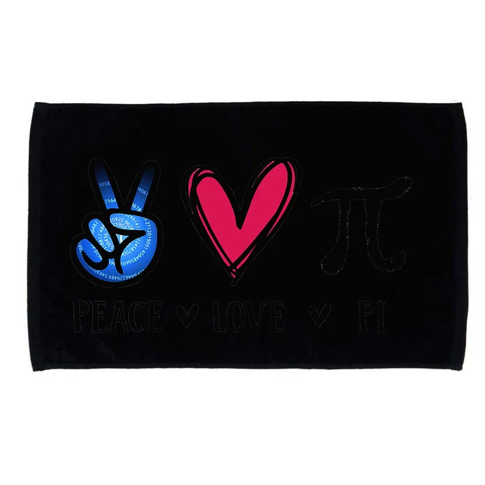 Peace Love Pi Math Love Pi Day Mathematics Math Teachers Microfiber Hand Towel