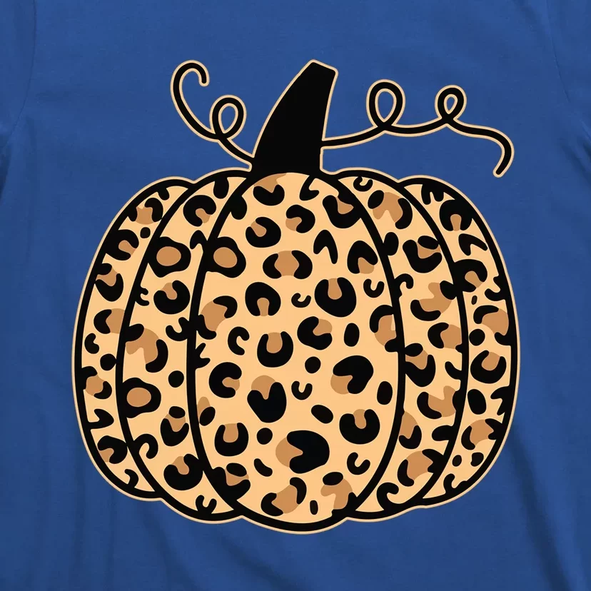 Pumpkin Leopard Print Halloween Thanksgiving Great Gift T-Shirt