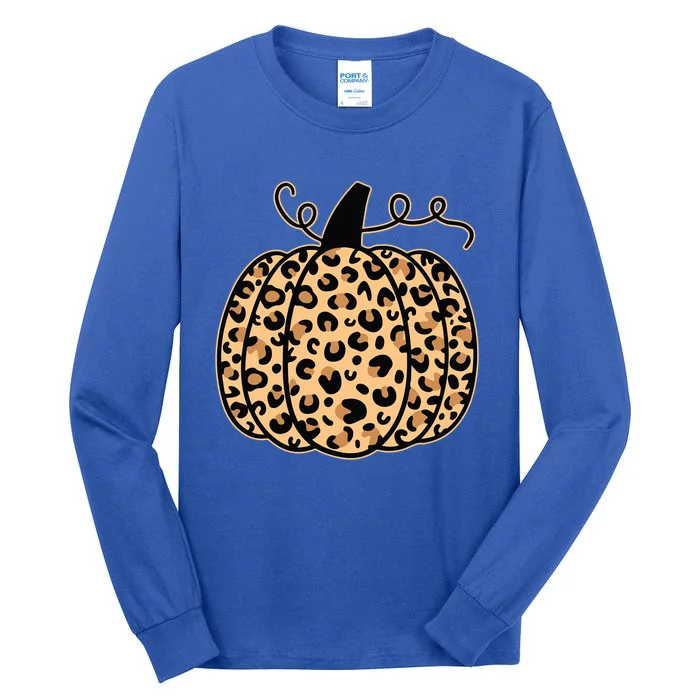 Pumpkin Leopard Print Halloween Thanksgiving Great Gift Tall Long Sleeve T-Shirt