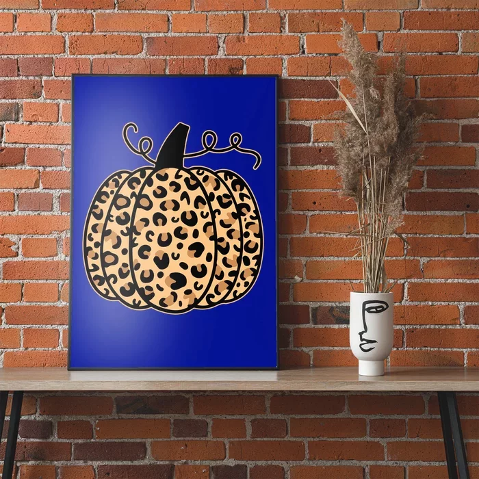 Pumpkin Leopard Print Halloween Thanksgiving Great Gift Poster