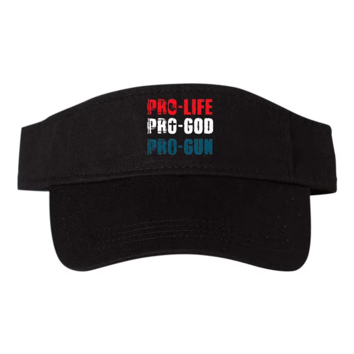 Pro Life Pro God Pro Gun Patriotic Americans Valucap Bio-Washed Visor