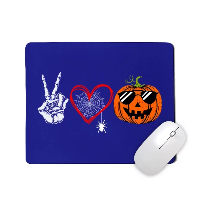 Peace Love Pumpkin Skeleton Halloween Costume Funny Gift Mousepad