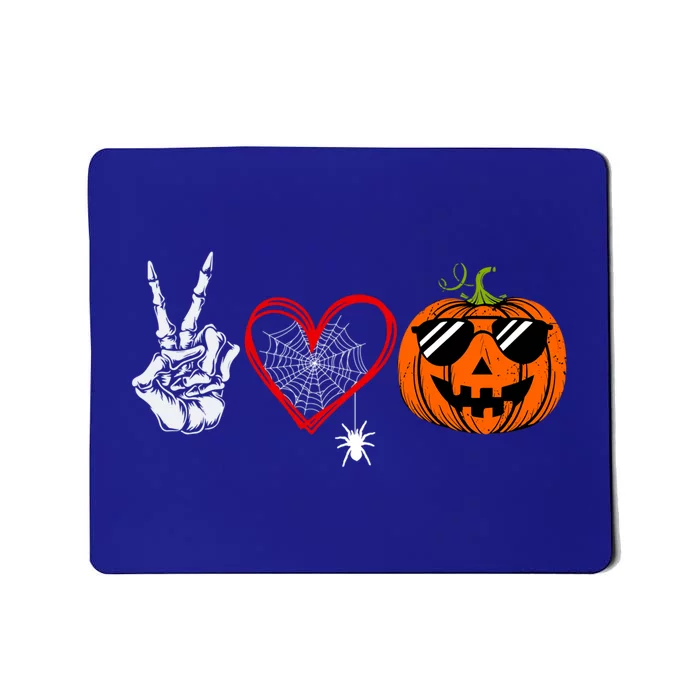 Peace Love Pumpkin Skeleton Halloween Costume Funny Gift Mousepad