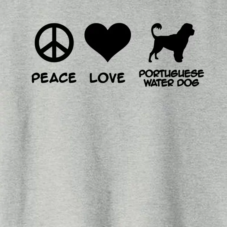 Peace Love Portuguese Water Dog Gift Women's Crop Top Tee