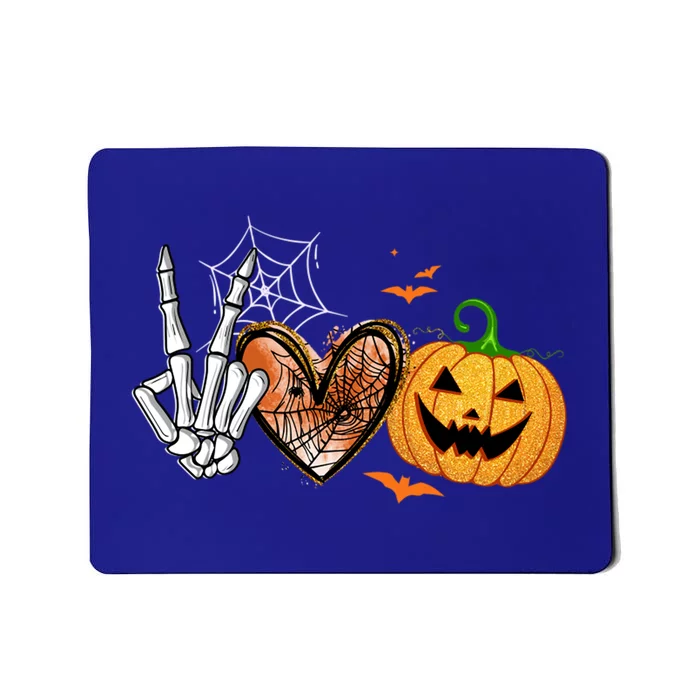 Peace Love Pumpkin Skeleton Halloween Costume Gift Mousepad