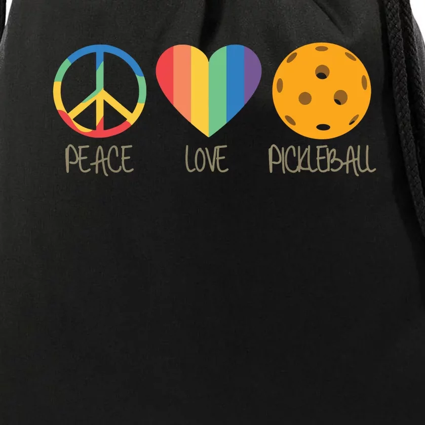 Peace Love Pickleball Drawstring Bag