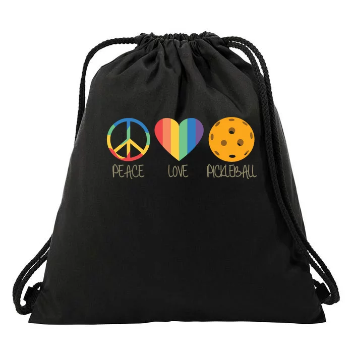 Peace Love Pickleball Drawstring Bag