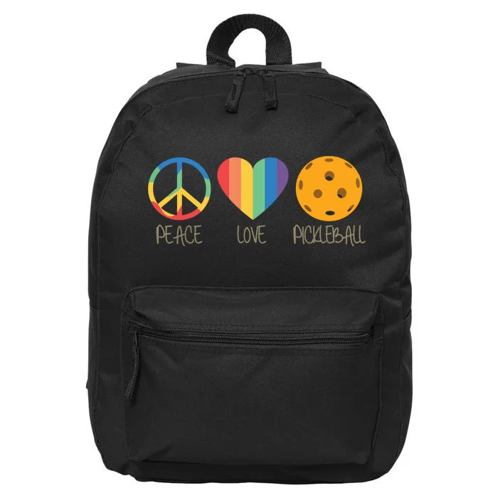 Peace Love Pickleball 16 in Basic Backpack