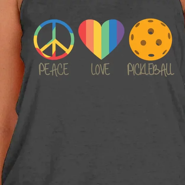 Peace Love Pickleball Women's Knotted Racerback Tank